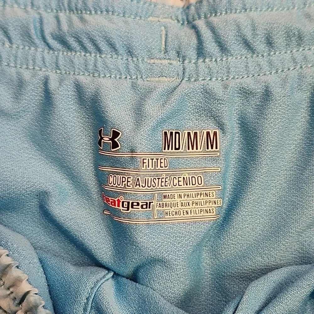 Under Armour Fitted Heat Gear Women's Blue Athletic Shorts, Size Medium